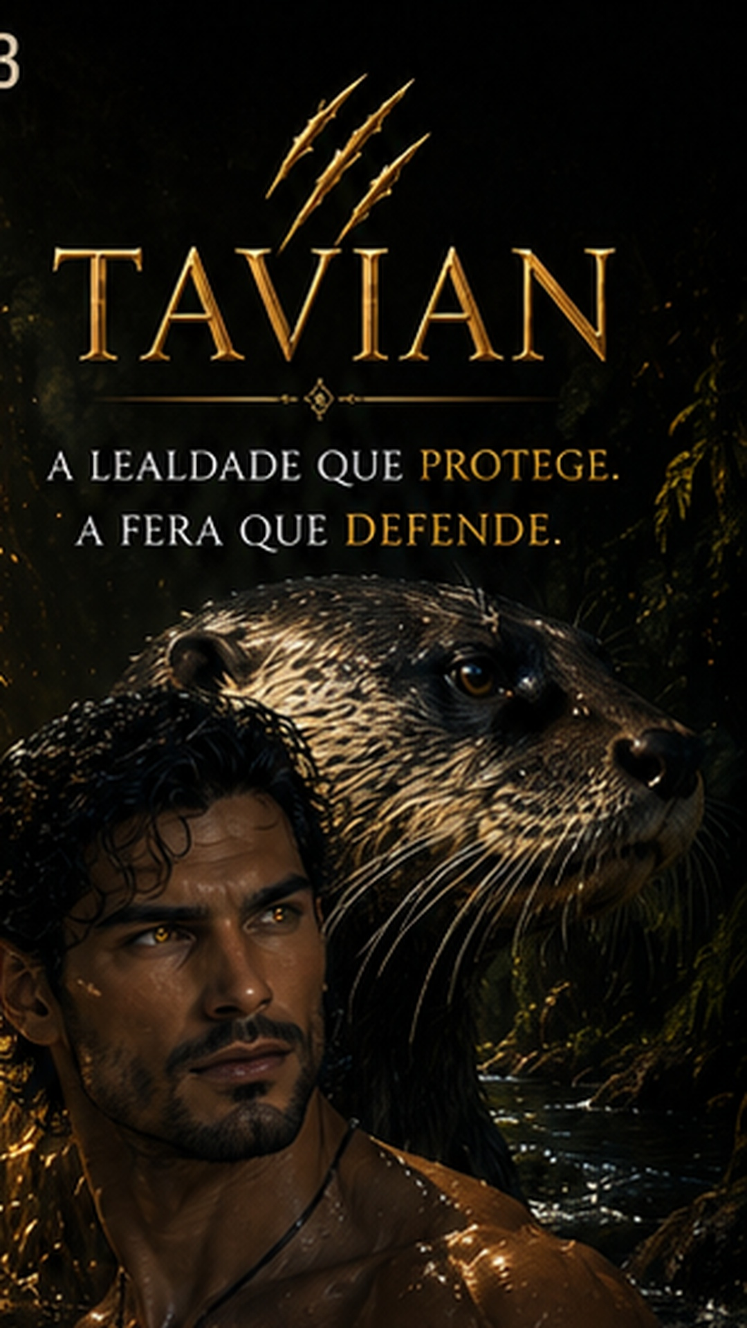 Card de pesquisa visual de Tavian ao lado de uma ariranha